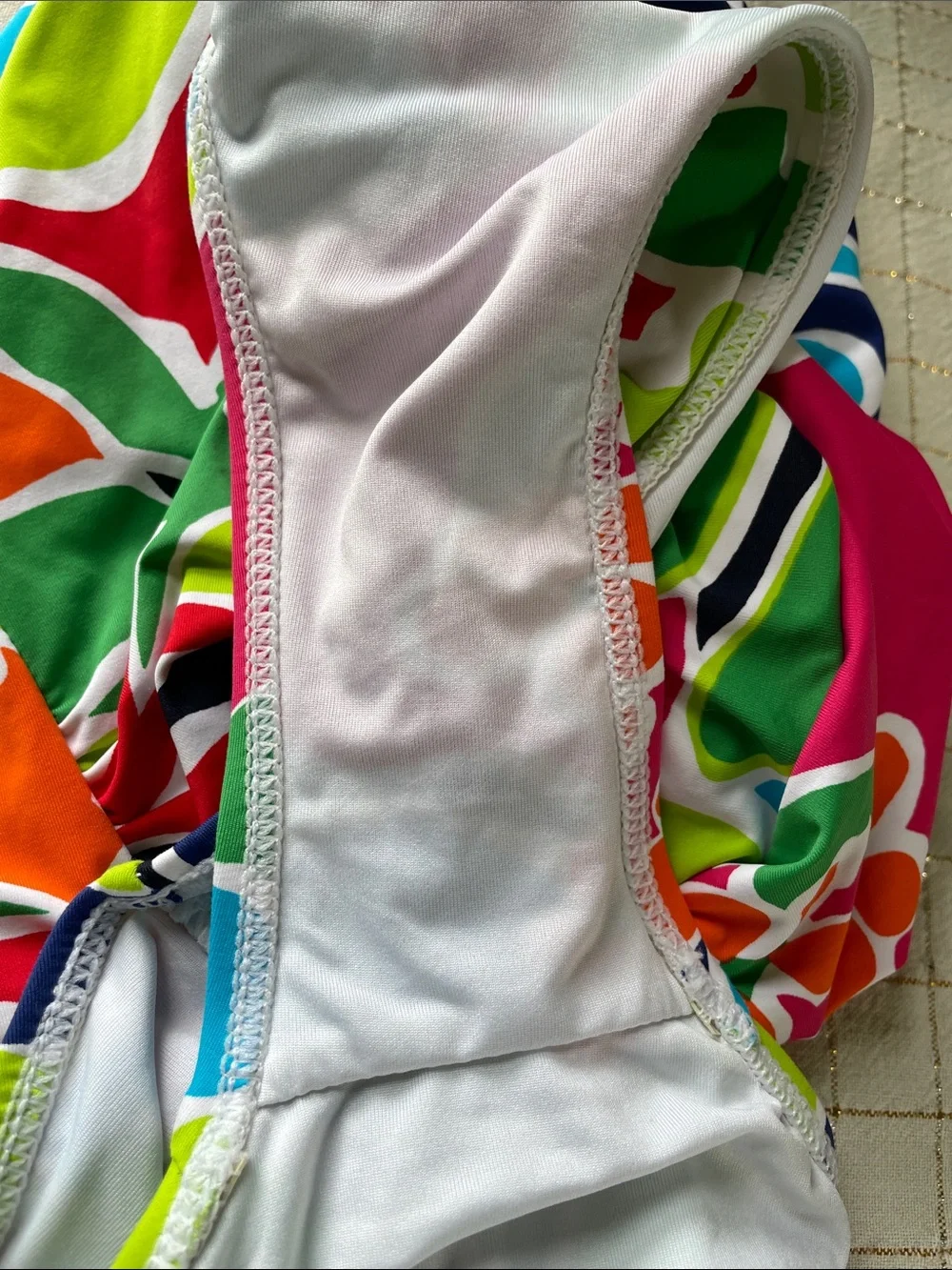 NAUTICA Vibrant Tropical Print One Piece COCKTAIL Crossback Swimsuit XL